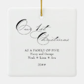 私たちの初めてのクリスマス写真と書エレガント類 セラミックオーナメント (裏面)