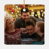 私たちの初めてのクリスマス写真の新しいホームナツクラッカー セラミックオーナメント (裏面)