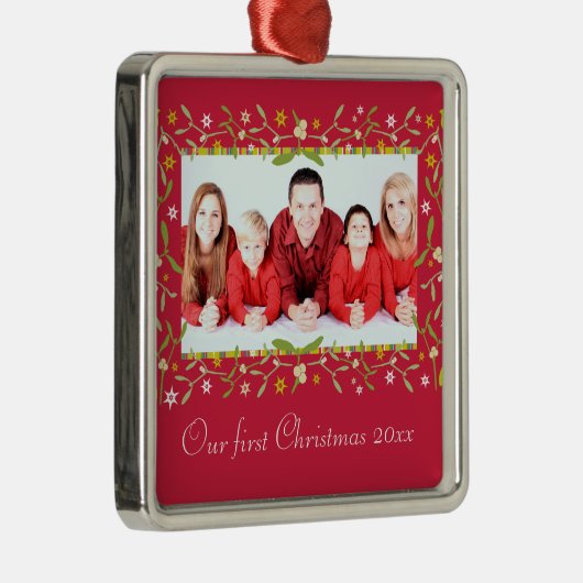 私たちの初めてのクリスマス写真オーナメント メタルオーナメント (右)
