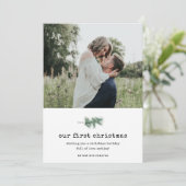 私たちの初めてのクリスマス写真ホリー新婚クリスマス シーズンカード (スタンド正面)