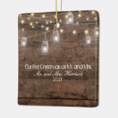 私たちの初めてのクリスマス写真メイスンジャースストリングライト セラミックオーナメント (左)