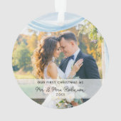 私たちの初めてのクリスマス写真新着オーナメント オーナメント (裏面)
