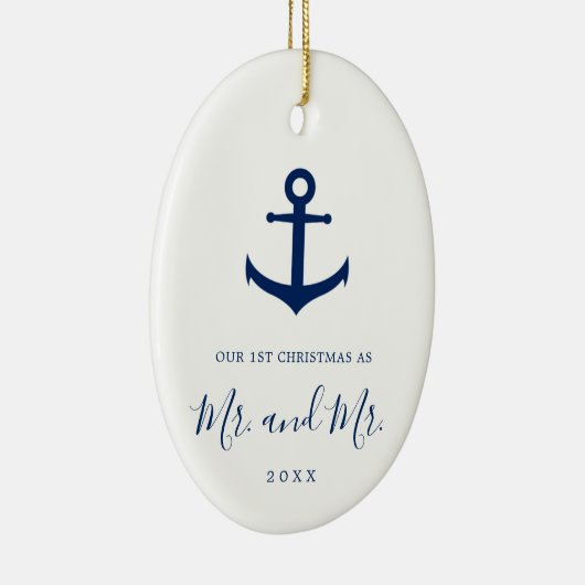 私たちの初めてのクリスマス写真航海のゲイ新着 セラミックオーナメント (右)