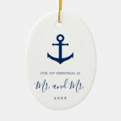 私たちの初めてのクリスマス写真航海のゲイ新着 セラミックオーナメント (正面)