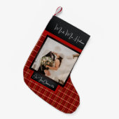 私たちの初めてのクリスマス写真、小さなクリスマスストックイン スモールクリスマスストッキング (正面 (吊り時))