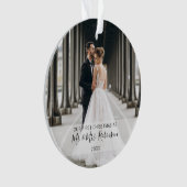 私たちの初めてのクリスマス写真Newlywed オーナメント (正面)