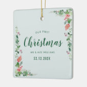 私たちの初めてのクリスマス冬のフローラ セラミックオーナメント (左)