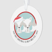 私たちの初めてのクリスマス北極キツネパーソナライズされた写真 オーナメント (正面)