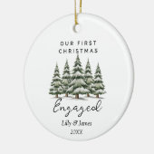 私たちの初めてのクリスマス婚約したのパーソナライズされたカップル セラミックオーナメント (左)