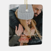 私たちの初めてのクリスマス婚約したの手書き写真 セラミックオーナメント (右)