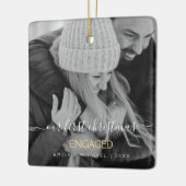 私たちの初めてのクリスマス婚約したの手書き写真 セラミックオーナメント (左)