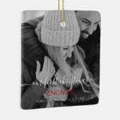 私たちの初めてのクリスマス婚約したの手書き写真 セラミックオーナメント (右)