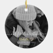 私たちの初めてのクリスマス婚約したの手書き写真 セラミックオーナメント (裏面)