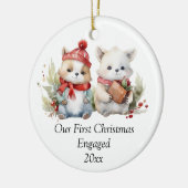 私たちの初めてのクリスマス婚約したは可愛い セラミックオーナメント (左)