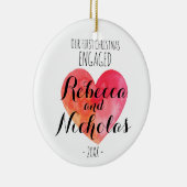 私たちの初めてのクリスマス婚約したまたは一緒のオーナメント セラミックオーナメント (右)