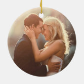 私たちの初めてのクリスマス婚約したウォーターカラーカー セラミックオーナメント (裏面)