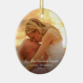私たちの初めてのクリスマス婚約したエレガント写真 セラミックオーナメント (右)