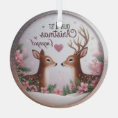 私たちの初めてのクリスマス婚約したオーナメント ガラスオーナメント (裏面)