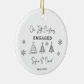 私たちの初めてのクリスマス婚約したカスタム婚約ギフト セラミックオーナメント (右)