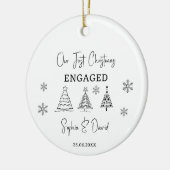 私たちの初めてのクリスマス婚約したカスタム婚約ギフト セラミックオーナメント (左)