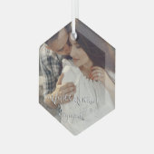 私たちの初めてのクリスマス婚約したガラスオーナメント ガラスオーナメント (正面左)