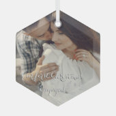 私たちの初めてのクリスマス婚約したガラスオーナメント ガラスオーナメント (正面)