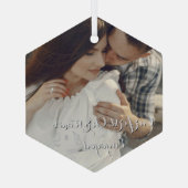 私たちの初めてのクリスマス婚約したガラスオーナメント ガラスオーナメント (裏面)