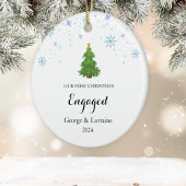 私たちの初めてのクリスマス婚約したキープサクスノーフレーク セラミックオーナメント