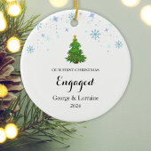 私たちの初めてのクリスマス婚約したキープサクスノーフレーク セラミックオーナメント