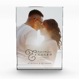 私たちの初めてのクリスマス婚約したクラシックのミニマル写真 フォトブロック