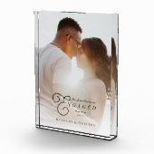 私たちの初めてのクリスマス婚約したクラシックのミニマル写真 フォトブロック (右)