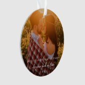 私たちの初めてのクリスマス婚約したシンプル写真 オーナメント (正面)