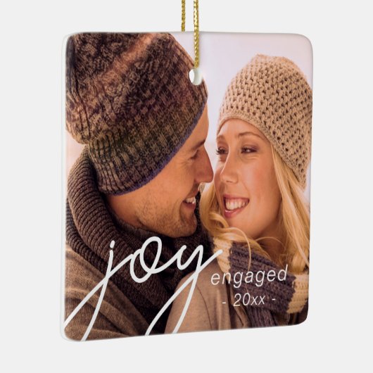 私たちの初めてのクリスマス婚約したジョイギフト セラミックオーナメント (右)