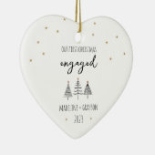 私たちの初めてのクリスマス婚約したハート セラミックオーナメント (右)
