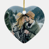 私たちの初めてのクリスマス婚約したハート セラミックオーナメント (裏面)