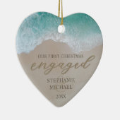 私たちの初めてのクリスマス婚約したビーチセラミックオーナメント セラミックオーナメント (右)