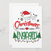 私たちの初めてのクリスマス婚約したマッチングカップル シーズンカード (正面/裏面)