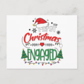 私たちの初めてのクリスマス婚約したマッチングカップル ポストカード (正面)