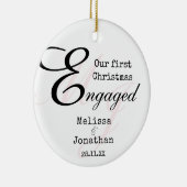 私たちの初めてのクリスマス婚約したミニマエレガントリスト セラミックオーナメント (右)