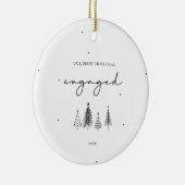 私たちの初めてのクリスマス婚約したミニマリストのクリスマス セラミックオーナメント (右)