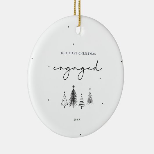 私たちの初めてのクリスマス婚約したミニマリストのクリスマス セラミックオーナメント (右)