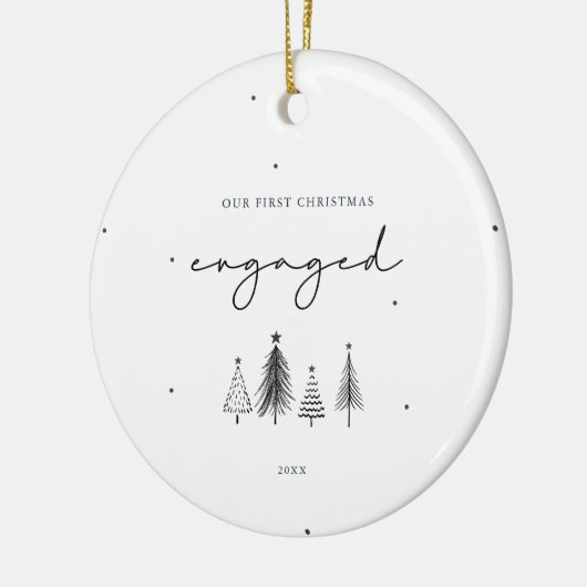 私たちの初めてのクリスマス婚約したミニマリストのクリスマス セラミックオーナメント (左)