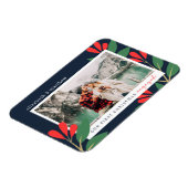 私たちの初めてのクリスマス婚約したモダンの葉写真 マグネット (左側)