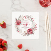 私たちの初めてのクリスマス婚約したリース スタンダードカクテルナプキン (インサイチュ)