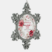 私たちの初めてのクリスマス婚約したリース スノーフレークピューターオーナメント (左)