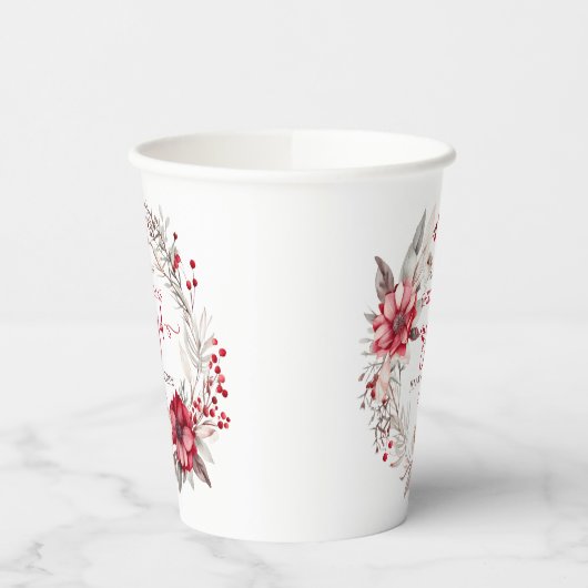 私たちの初めてのクリスマス婚約したリース 紙コップ (左)