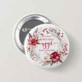 私たちの初めてのクリスマス婚約したリース 缶バッジ (正面&裏面)