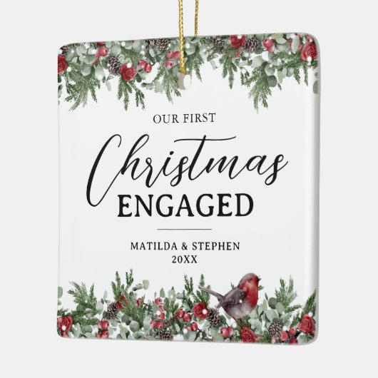 私たちの初めてのクリスマス婚約した形見 セラミックオーナメント (左)