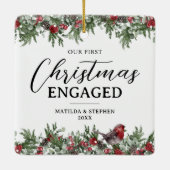 私たちの初めてのクリスマス婚約した形見 セラミックオーナメント (裏面)