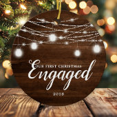 私たちの初めてのクリスマス婚約した。休日カスタム セラミックオーナメント